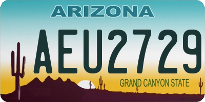 AZ license plate AEU2729