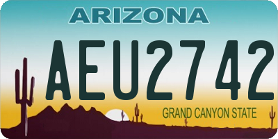 AZ license plate AEU2742