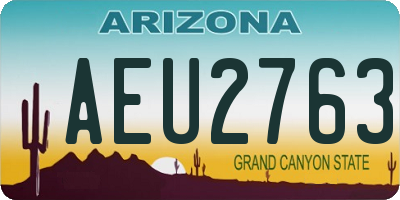 AZ license plate AEU2763