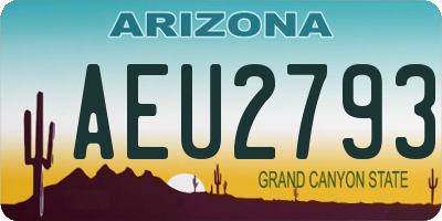 AZ license plate AEU2793