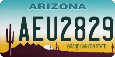 AZ license plate AEU2829