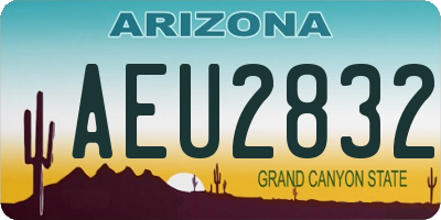 AZ license plate AEU2832