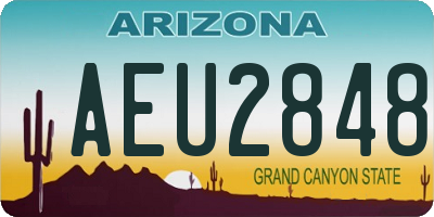 AZ license plate AEU2848