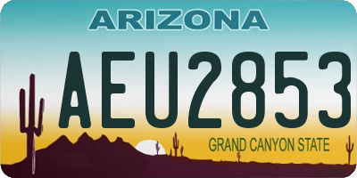 AZ license plate AEU2853