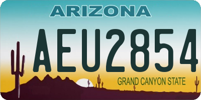 AZ license plate AEU2854