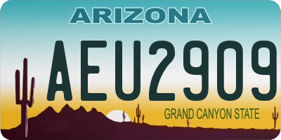 AZ license plate AEU2909