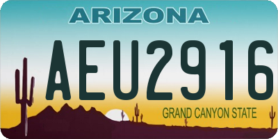 AZ license plate AEU2916