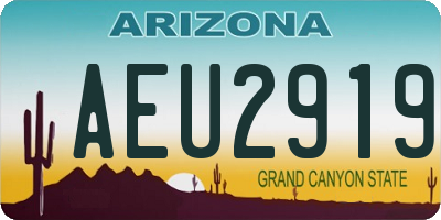 AZ license plate AEU2919
