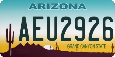 AZ license plate AEU2926