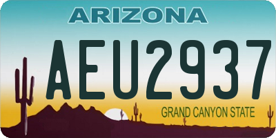 AZ license plate AEU2937