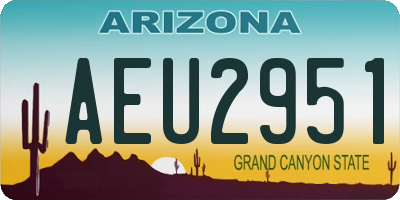 AZ license plate AEU2951