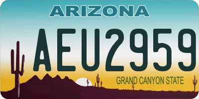 AZ license plate AEU2959