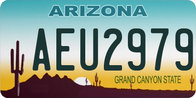 AZ license plate AEU2979