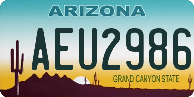 AZ license plate AEU2986