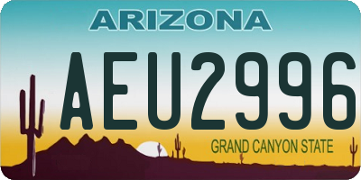AZ license plate AEU2996