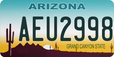 AZ license plate AEU2998