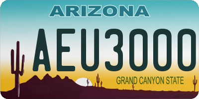 AZ license plate AEU3000
