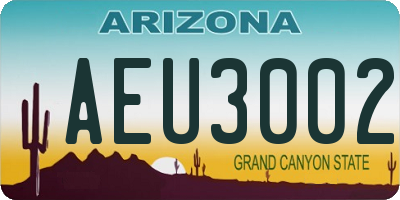 AZ license plate AEU3002