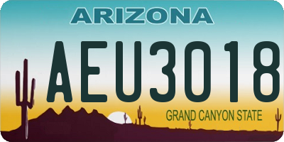 AZ license plate AEU3018
