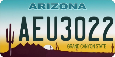 AZ license plate AEU3022