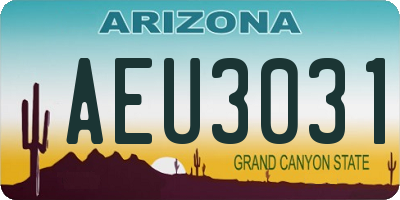 AZ license plate AEU3031