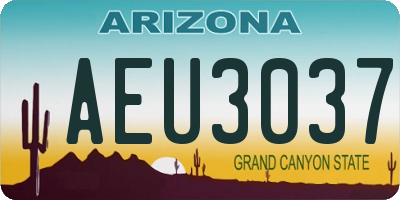 AZ license plate AEU3037