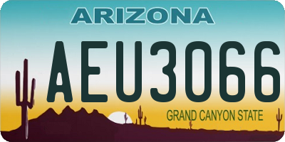 AZ license plate AEU3066