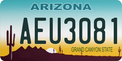 AZ license plate AEU3081