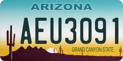 AZ license plate AEU3091
