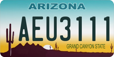 AZ license plate AEU3111
