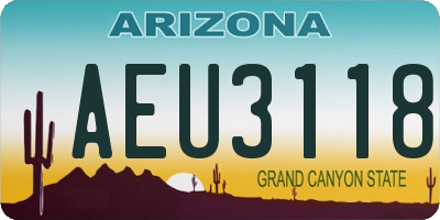 AZ license plate AEU3118
