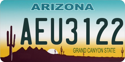 AZ license plate AEU3122