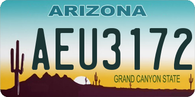 AZ license plate AEU3172