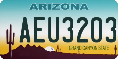 AZ license plate AEU3203