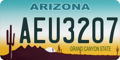 AZ license plate AEU3207