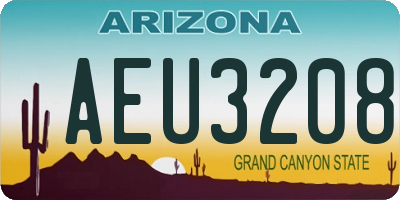 AZ license plate AEU3208