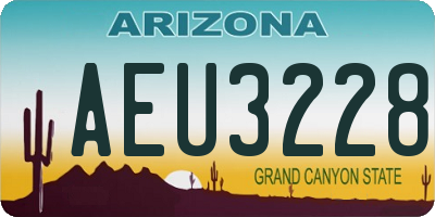AZ license plate AEU3228