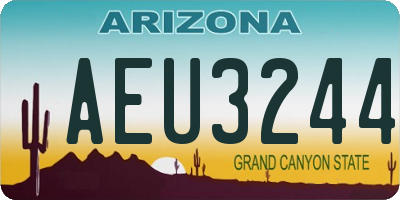 AZ license plate AEU3244