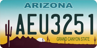 AZ license plate AEU3251