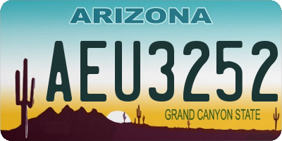 AZ license plate AEU3252