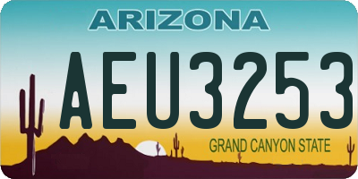 AZ license plate AEU3253