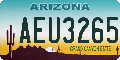 AZ license plate AEU3265