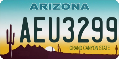 AZ license plate AEU3299