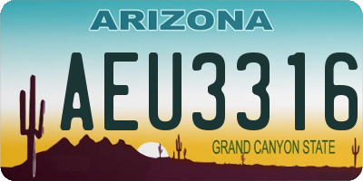 AZ license plate AEU3316