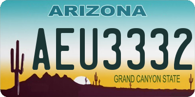 AZ license plate AEU3332