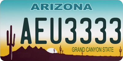 AZ license plate AEU3333