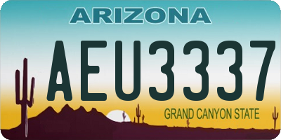AZ license plate AEU3337