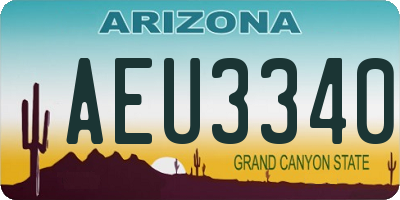 AZ license plate AEU3340
