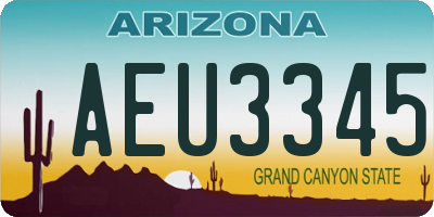 AZ license plate AEU3345