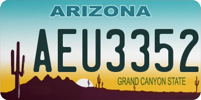 AZ license plate AEU3352